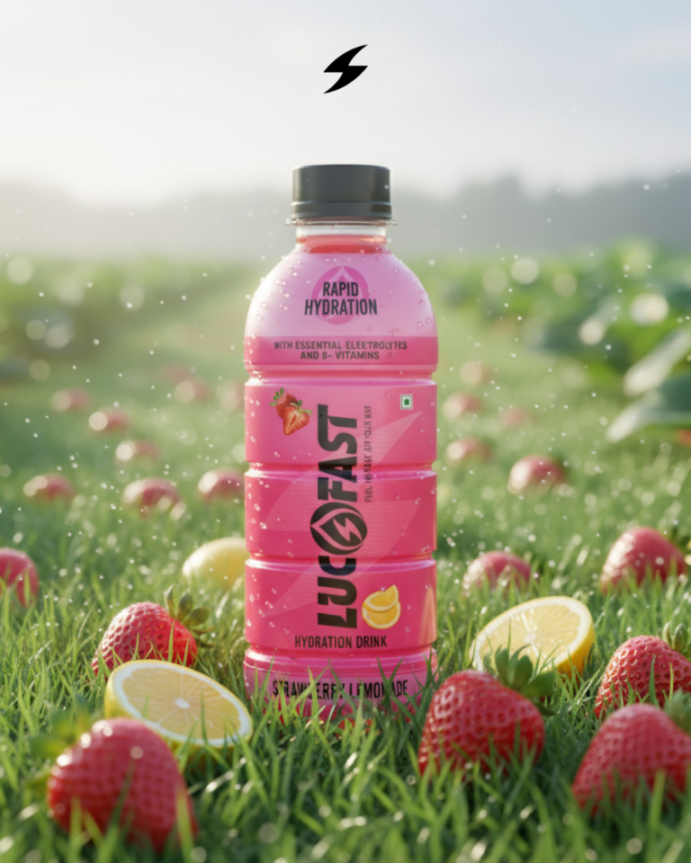 Lucofast Strawberry Lemonade flavour hydration drink bottle