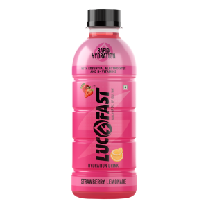 Lucofast Strawberry Lemonade electrolyte hydration drink bottle