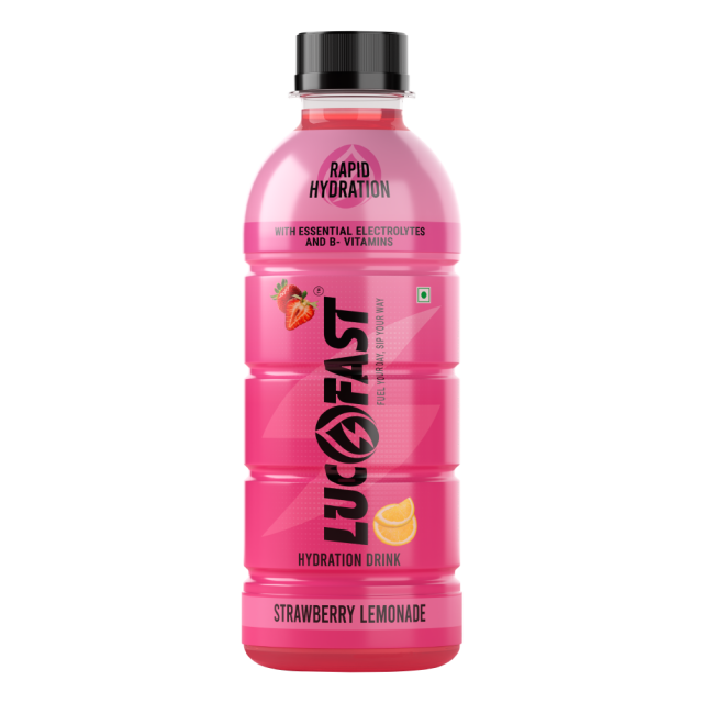 Lucofast Strawberry Lemonade electrolyte hydration drink bottle