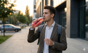 Fastest drink to rehydrate your body shown through Lucofast electrolyte hydration drink in a real life professional setting