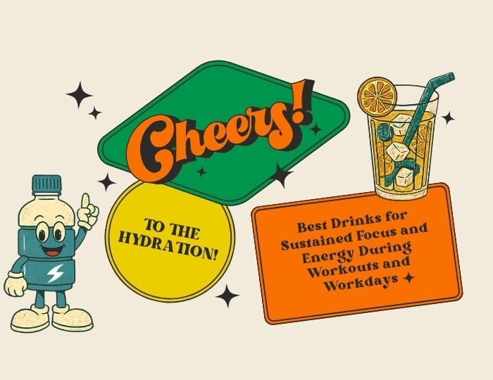 Person drinking Lucofast hydration drink for sustained focus and energy during workouts and workdays